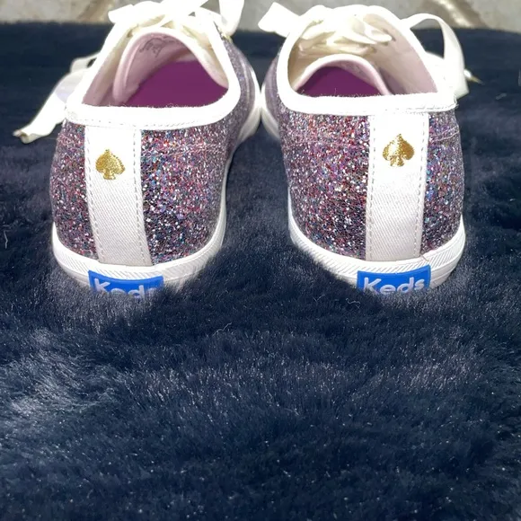 🆕 Keds x Kate Spade Kids Champion Glitter Dipped Satin Laced Sneaker, Mu…