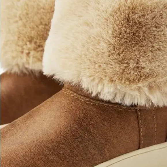 🆕 Zara NWT Ankle Boots with Faux Fur Cuffs Size 3.5 US