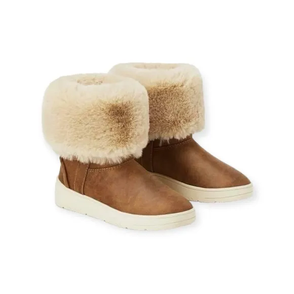 🆕 Zara NWT Ankle Boots with Faux Fur Cuffs Size 3.5 US