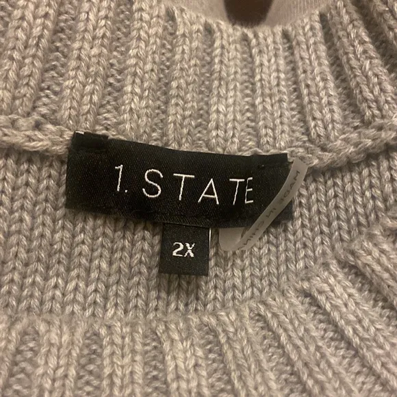 1 State Colorblock Abstract Pullover Knit Sweater
