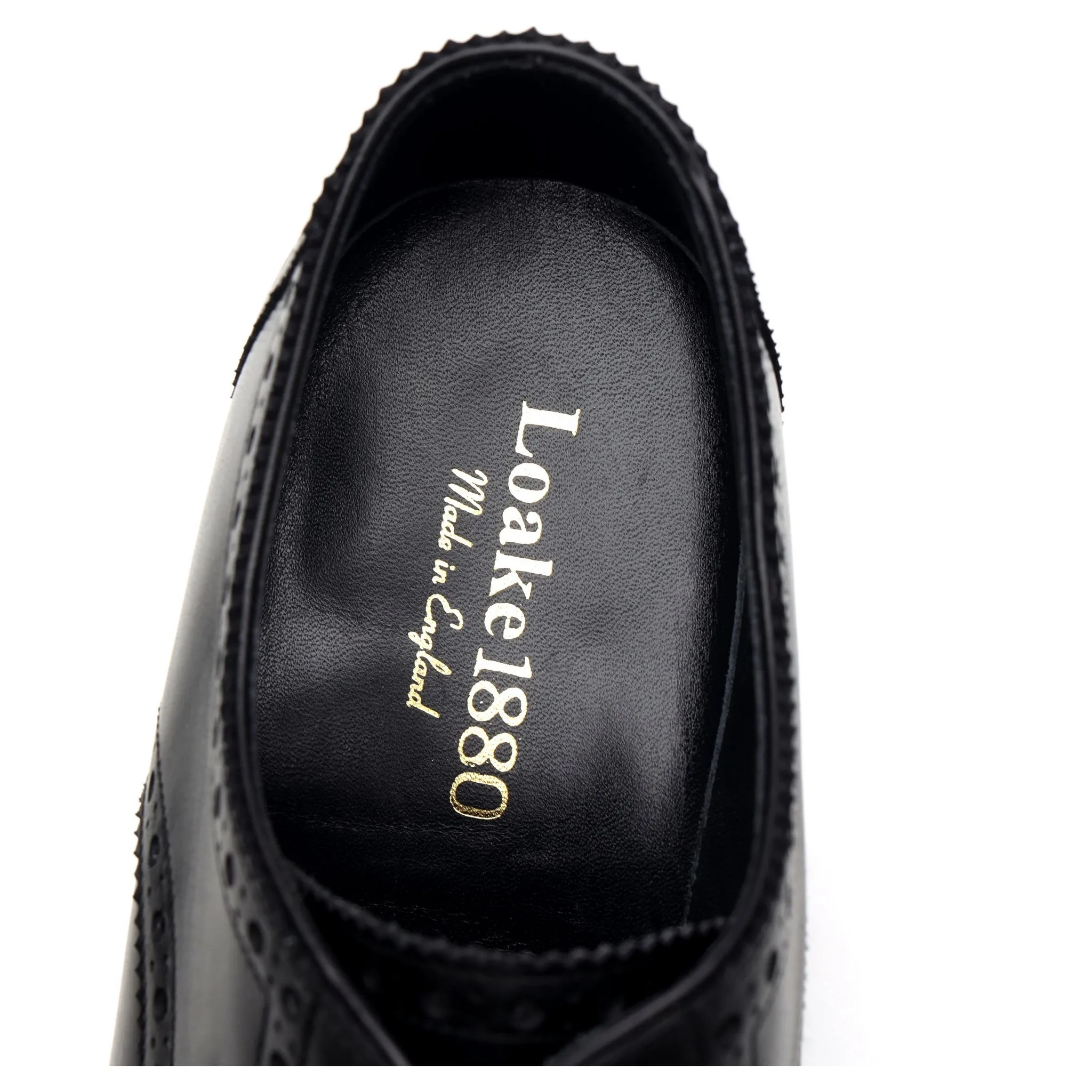 1880 'Byron' Black Leather Derby Brogues UK 8 F