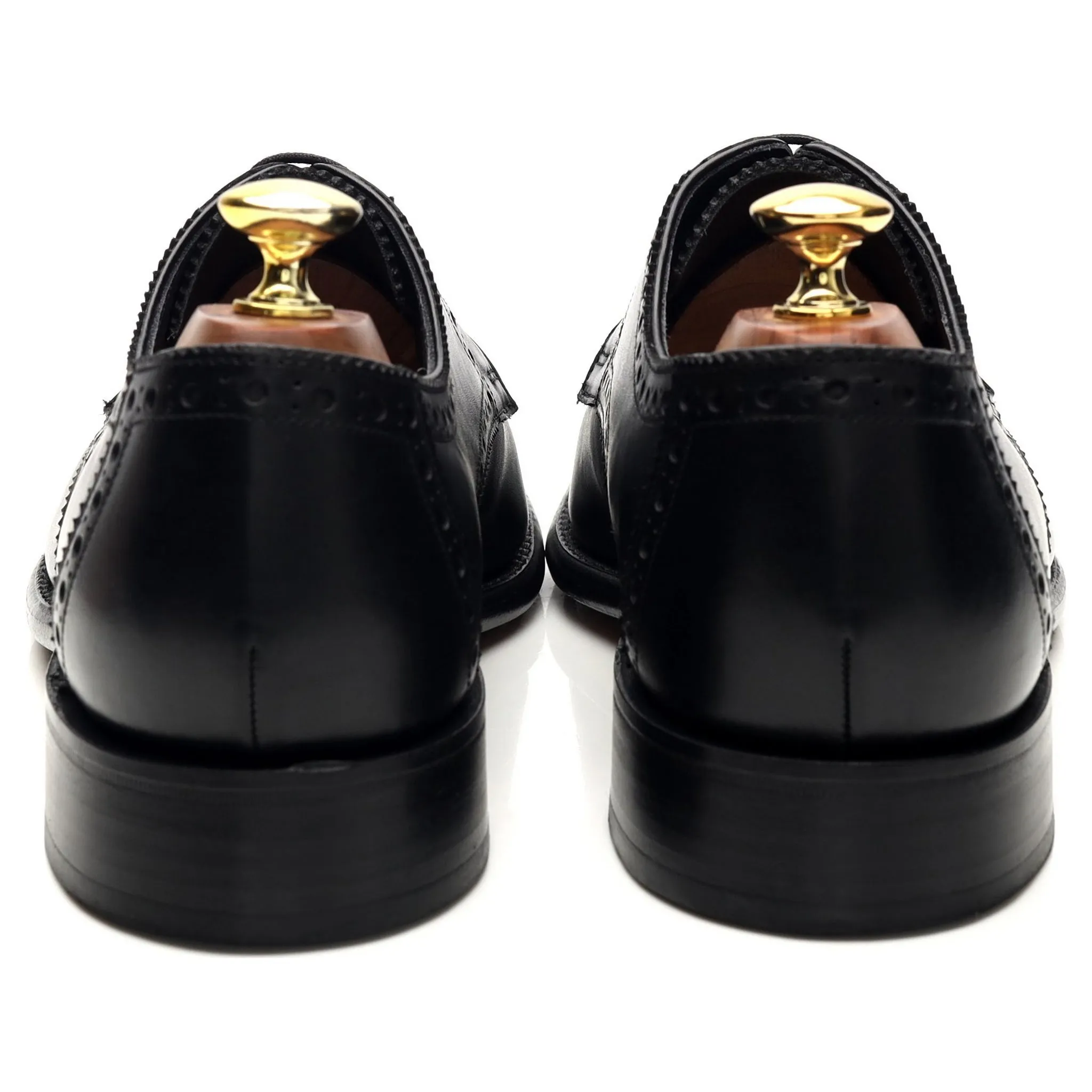 1880 'Byron' Black Leather Derby Brogues UK 8 F