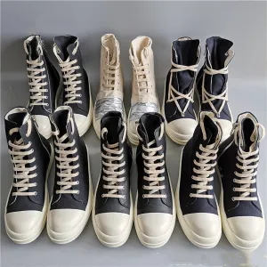 19SS High-Top Shoes - Stylish Canvas High-Top with Thick Sole