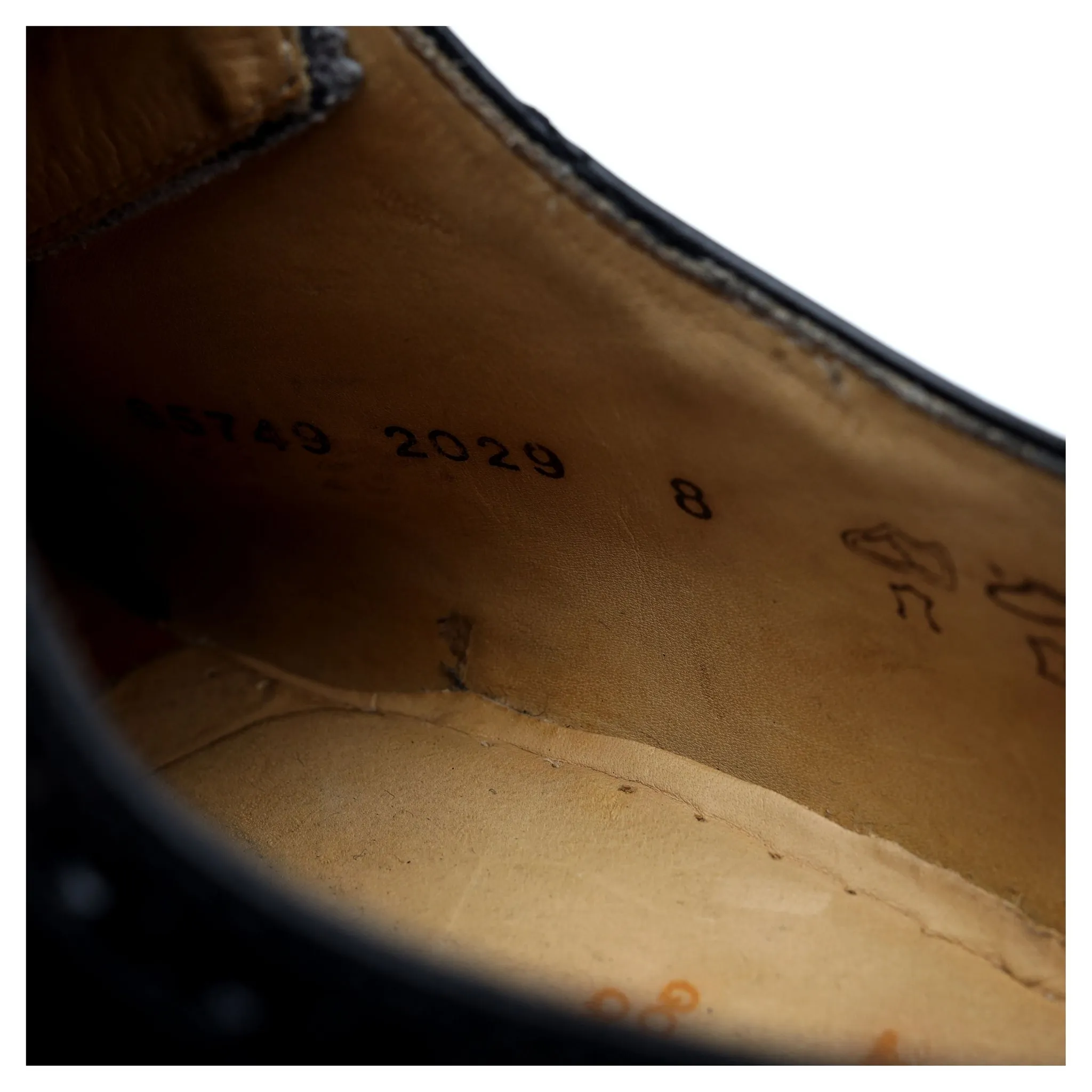 '2029' Black Leather Oxford Brogues UK 8