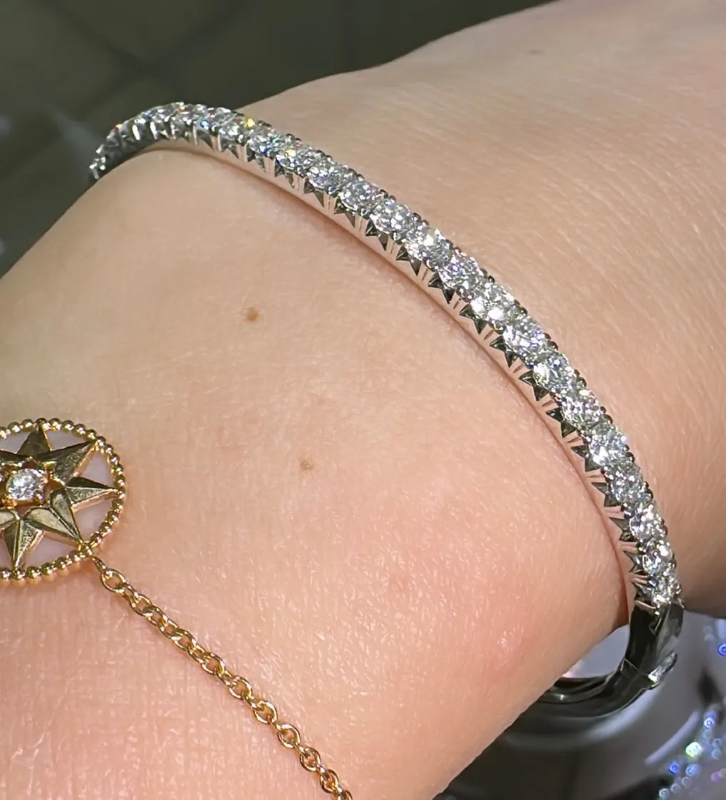 2.07ct t.w. White Gold Diamond Bangle Bracelet