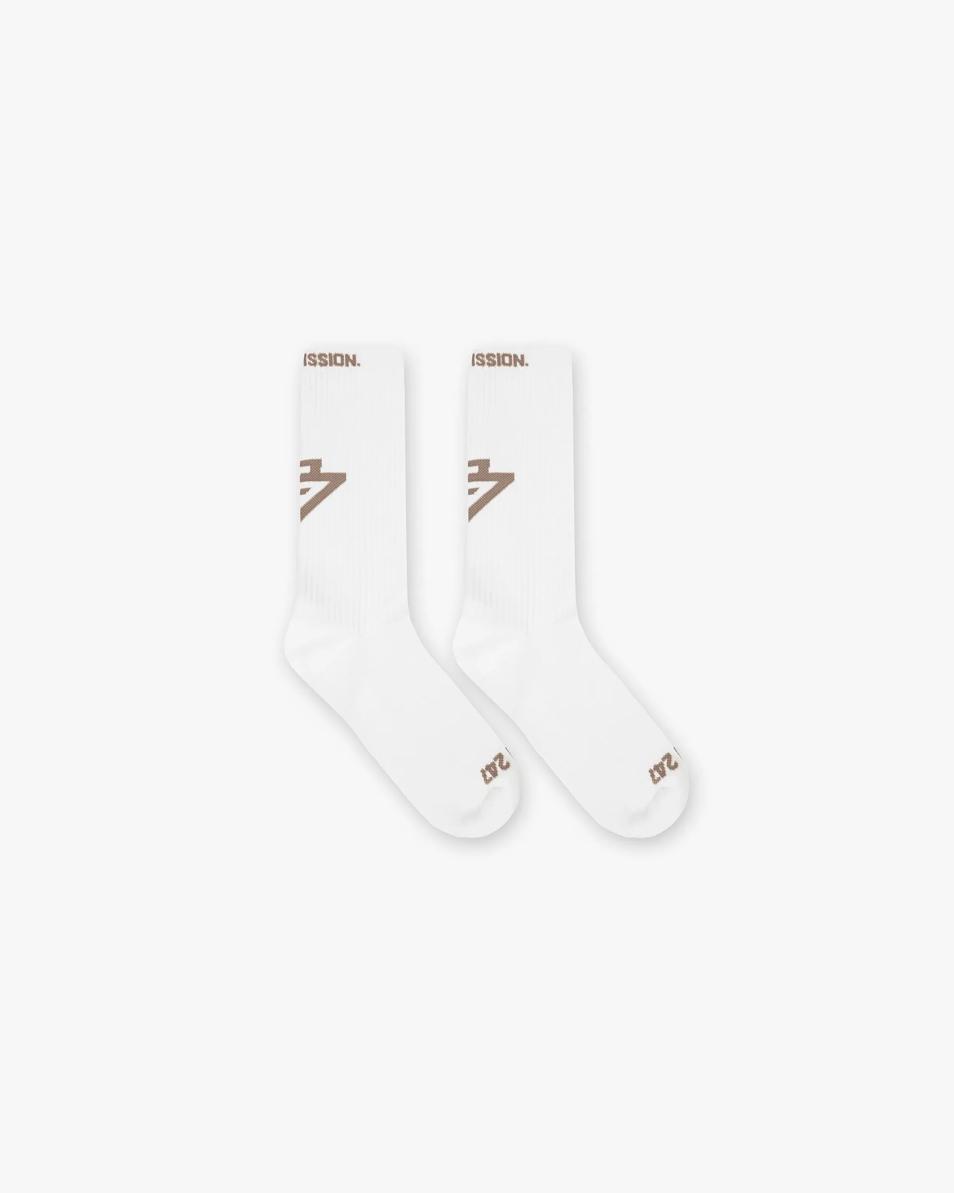 247 Logo Socks - Flat White