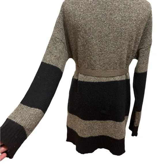 2PC FRENCH CONNECTION COLOR BLOCK WOOL &amp; LINEN V-NECK SWEATER &amp; TURTLENECK SZ S