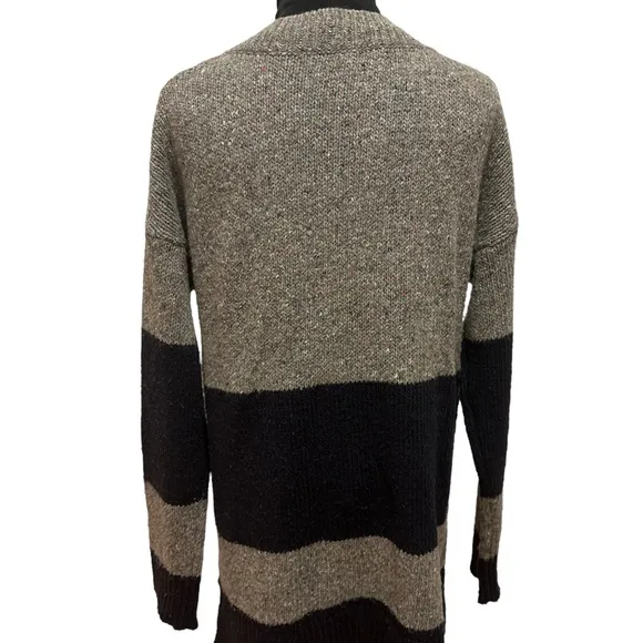 2PC FRENCH CONNECTION COLOR BLOCK WOOL &amp; LINEN V-NECK SWEATER &amp; TURTLENECK SZ S