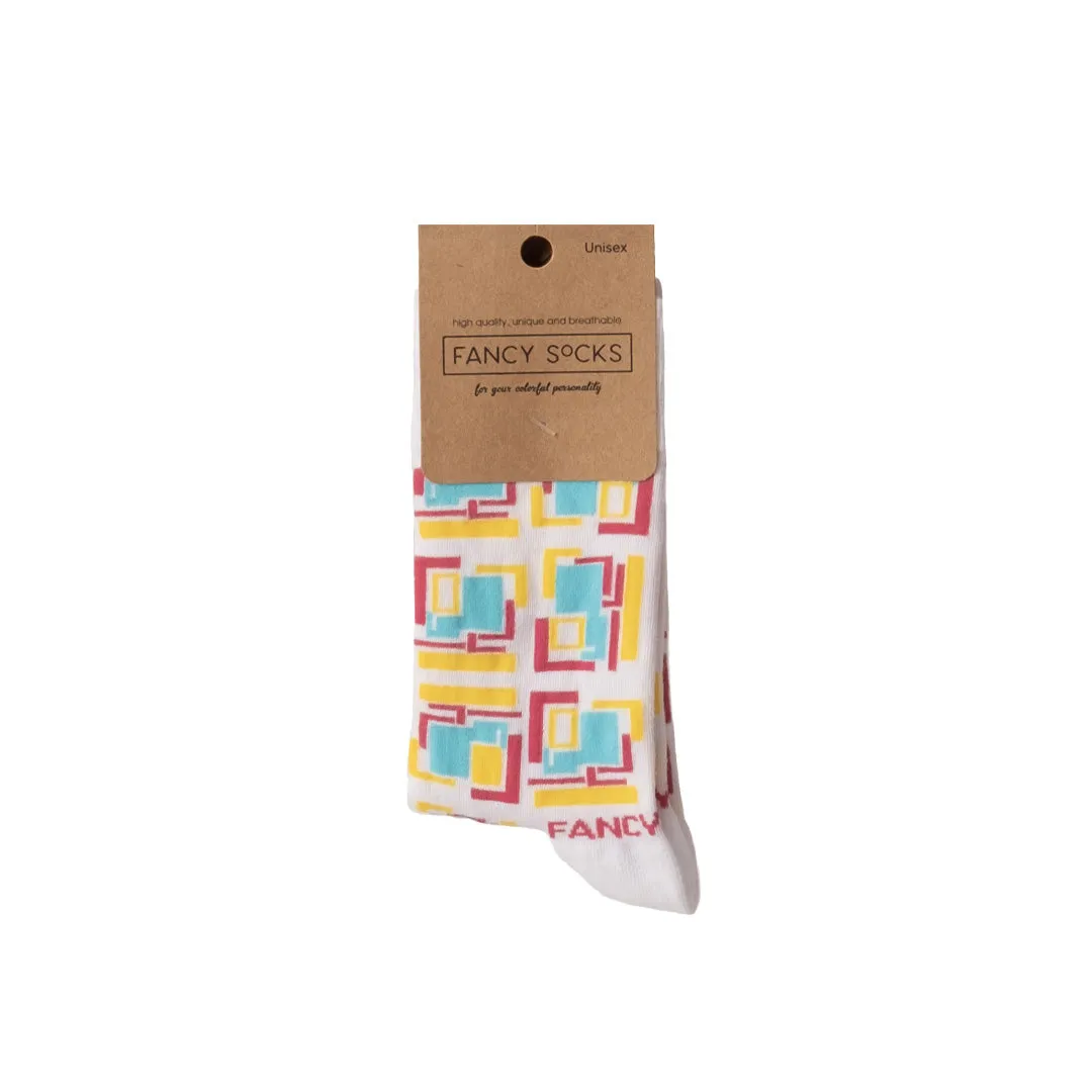 3 Pack Yellow-Purple-White Set of Socks