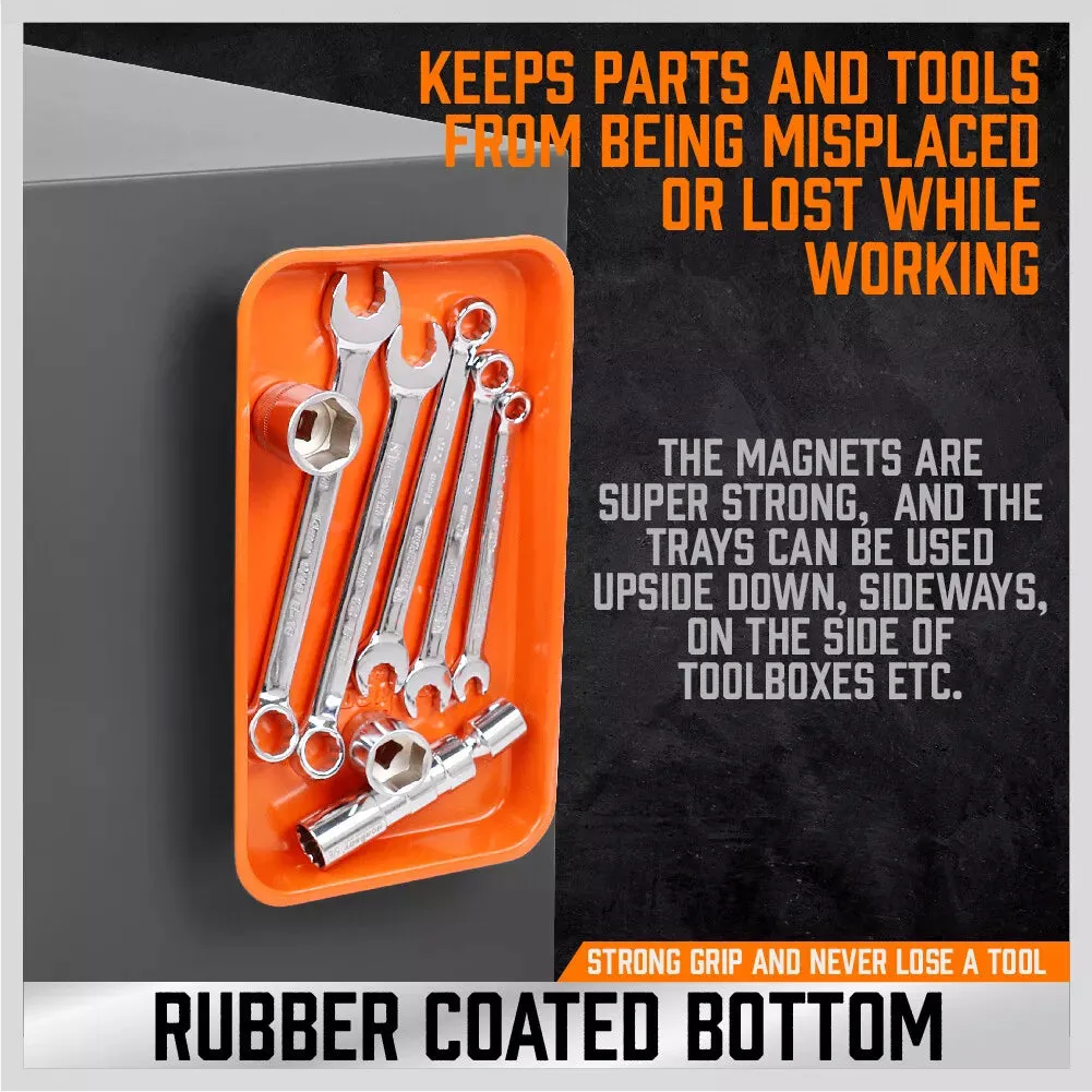 3 Piece Magnetic Tool Parts Tray Organiser Set