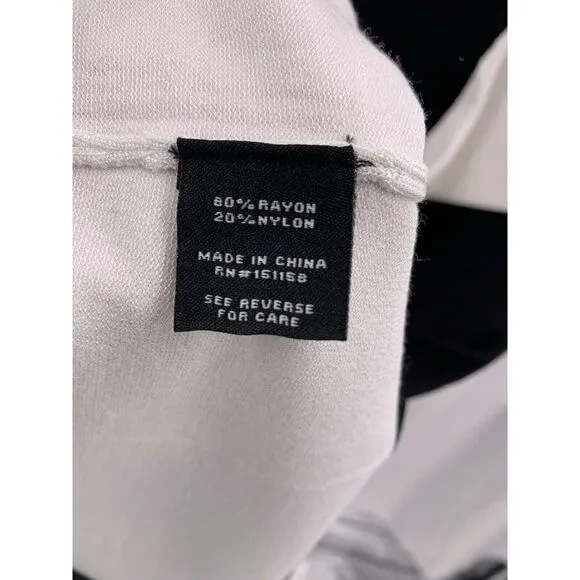525 America Colorblock Knit Midi Dress Black White New Medium