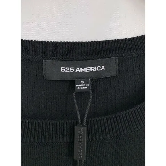 525 America Colorblock Knit Midi Dress Black White New Medium