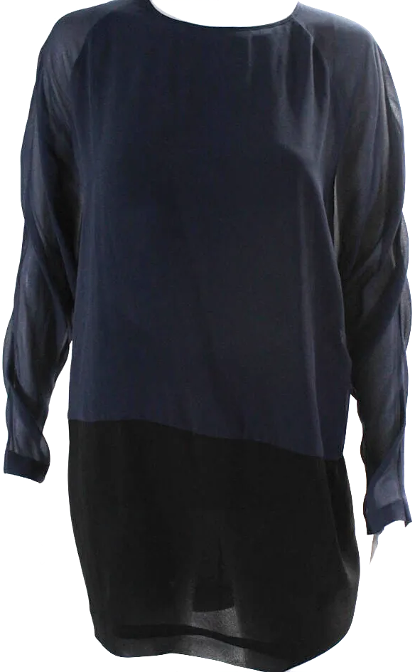 Acne Studios Sweden. Navy/Black Colorblock Long Sleeves Mini Dress