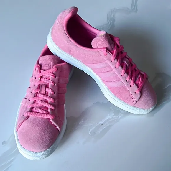 Adidas Campus Stitch and Turn Pink Embossed 3 Stripes Sneakers Womens Sz 5.5