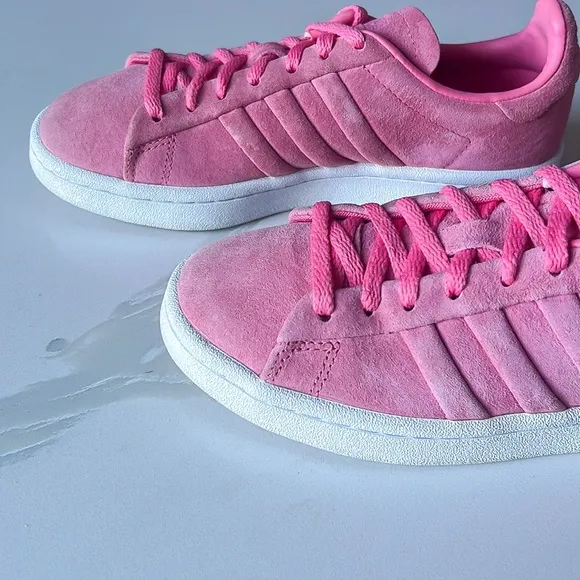 Adidas Campus Stitch and Turn Pink Embossed 3 Stripes Sneakers Womens Sz 5.5
