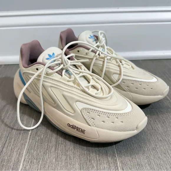 Adidas Originals Ozelia Sneakers in Off White Aluminium Magic Grey Men’s Size 5