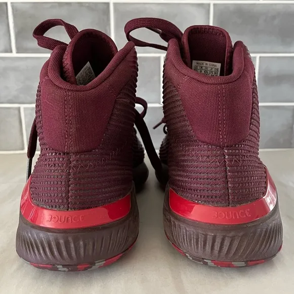 ADIDAS PRO BOUNCE MEN'S RED Burgundy BASKETBALL SHOES Mens Size 9.5 New