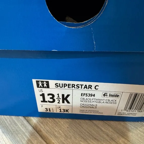 Adidas Superstar C kids sneakers size 13.5
