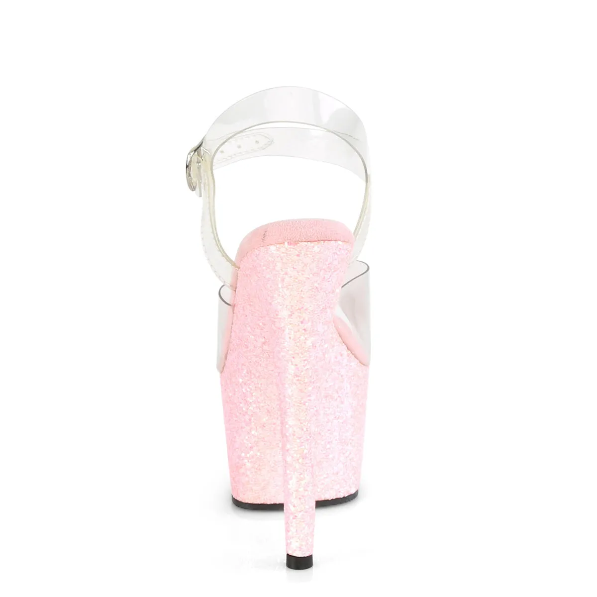 ADORE-708LG  Clear/Baby Pink Glitter