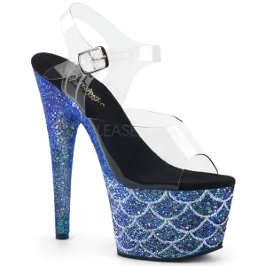 ADORE-708MSLG  Clear/Blue Multi Glitter