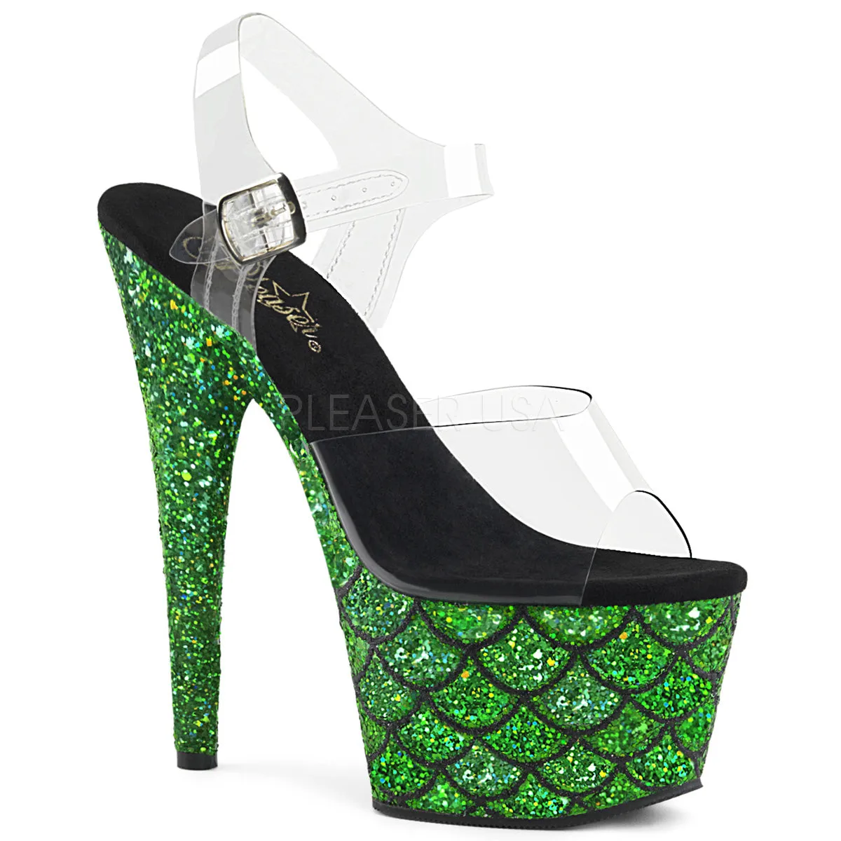 ADORE-708MSLG  Clear/Green Multi Glitter