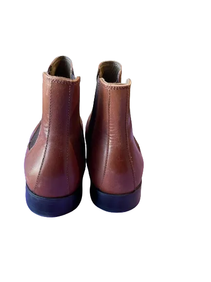 Aldo Brown Leather Slip-On Ankle Boots