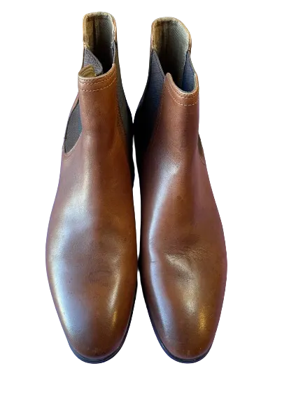 Aldo Brown Leather Slip-On Ankle Boots