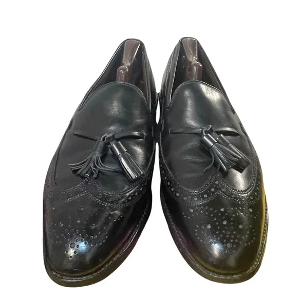 Allen Edmonds Men's Manchester 8507 Black Leather Wingtip Tassel Loafer Size 11B