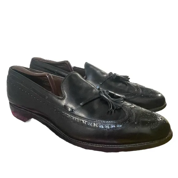 Allen Edmonds Men's Manchester 8507 Black Leather Wingtip Tassel Loafer Size 11B