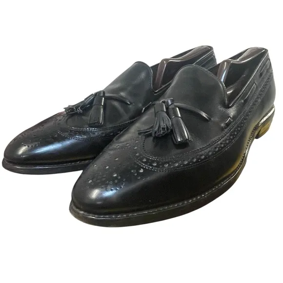 Allen Edmonds Men's Manchester 8507 Black Leather Wingtip Tassel Loafer Size 11B