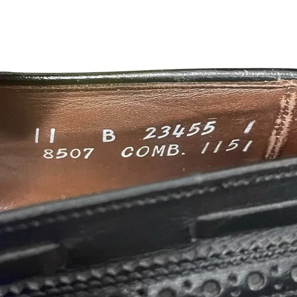 Allen Edmonds Men's Manchester 8507 Black Leather Wingtip Tassel Loafer Size 11B