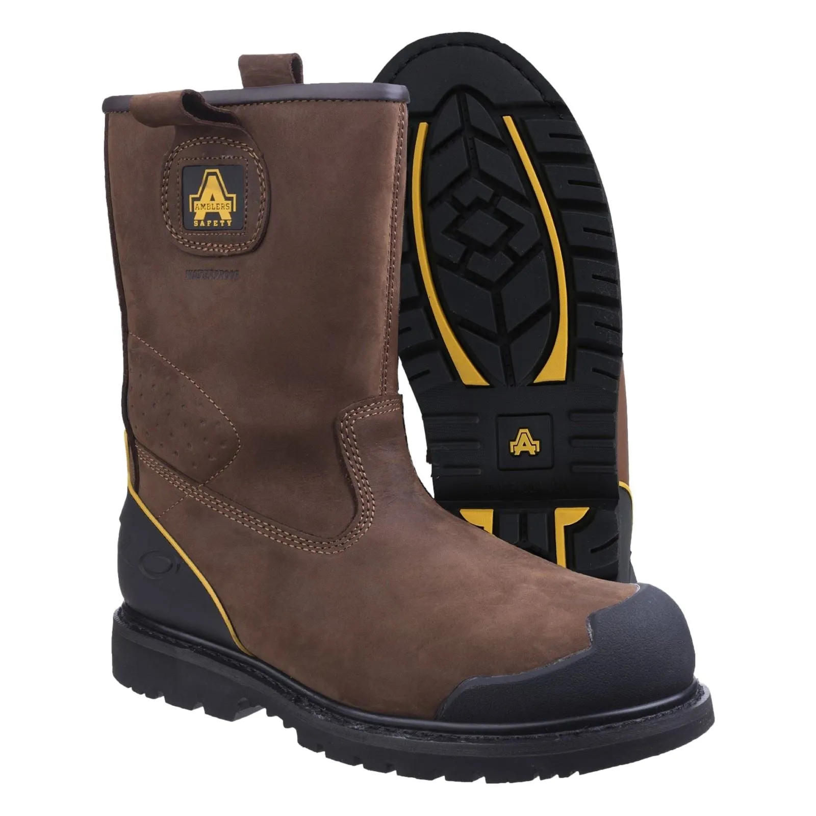 Amblers Men Boots - FS223 Goodyear Welted Industrial Safety Boot in Brown, 6-13