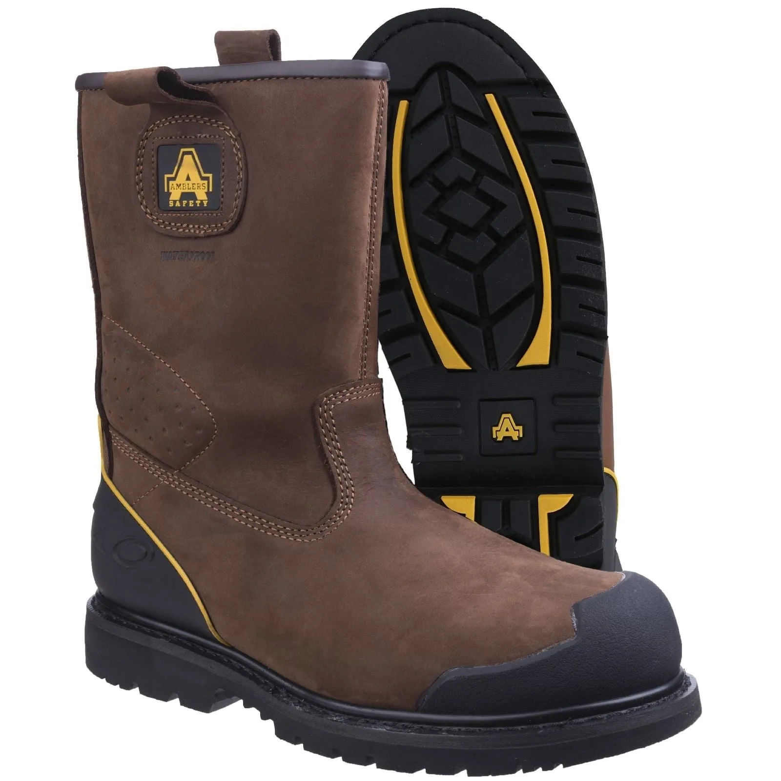 Amblers Men Boots - FS223 Goodyear Welted Industrial Safety Boot in Brown, 6-13
