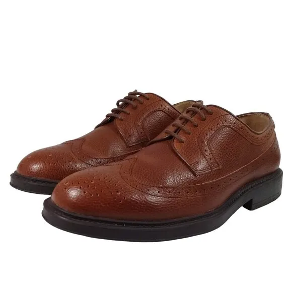 American Eagle Men's Lace-Up Leather Oxford Wingtip Shoes Size 10