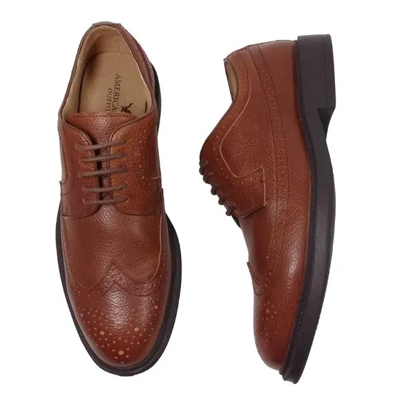 American Eagle Men's Lace-Up Leather Oxford Wingtip Shoes Size 10