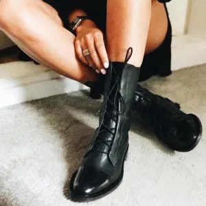 Angelina | Premium High Cut Leather Boots for Women