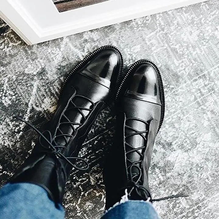 Angelina | Premium High Cut Leather Boots for Women