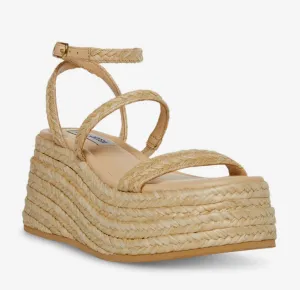 Ankle Strap Raffia Platform Sandal