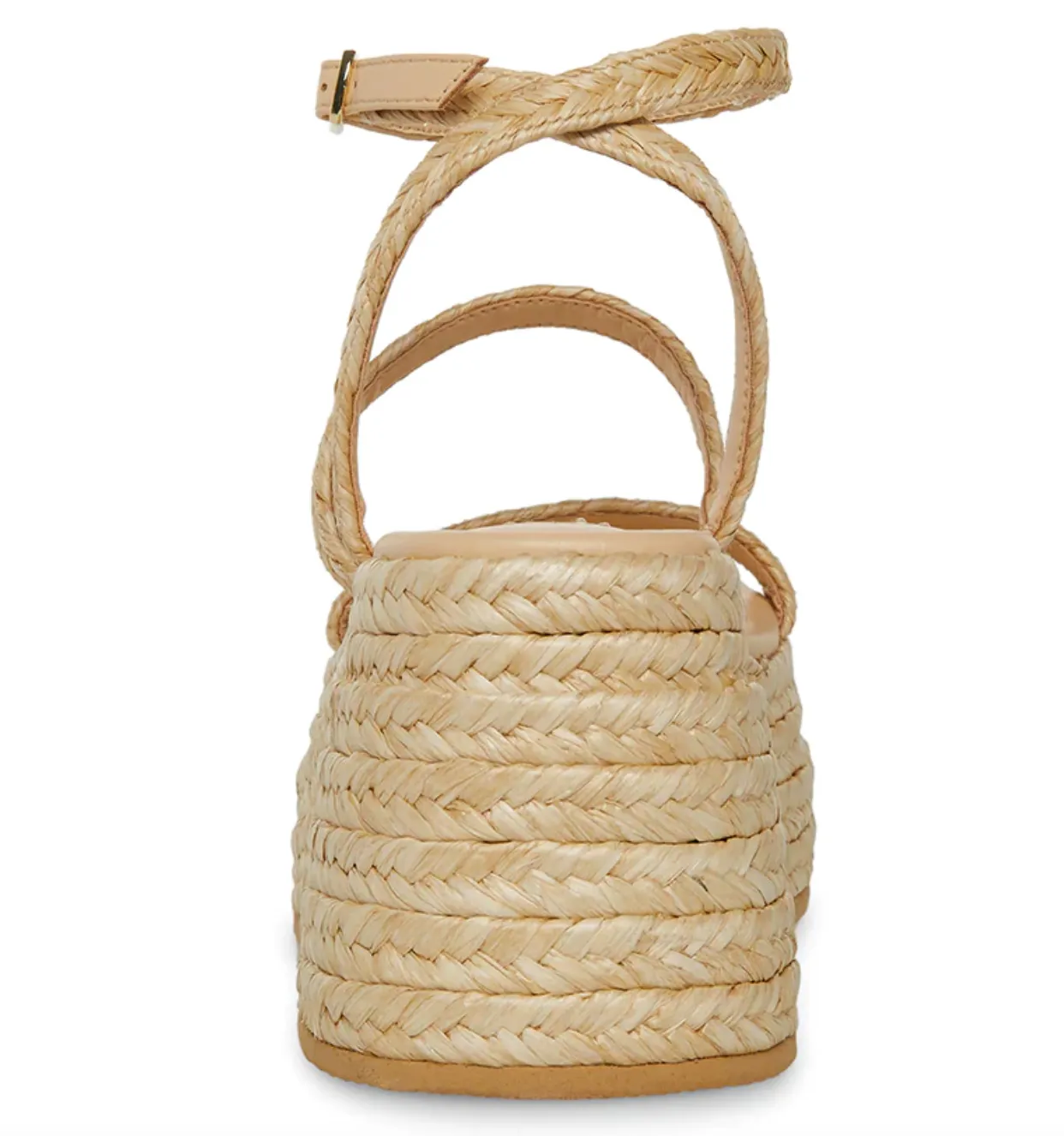 Ankle Strap Raffia Platform Sandal