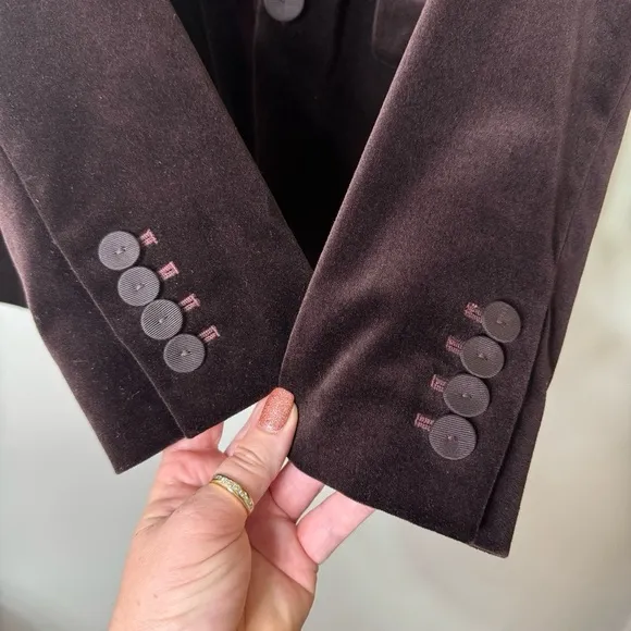 Ann Taylor LOFT Velvet Blazer Jacket One Button Size 0