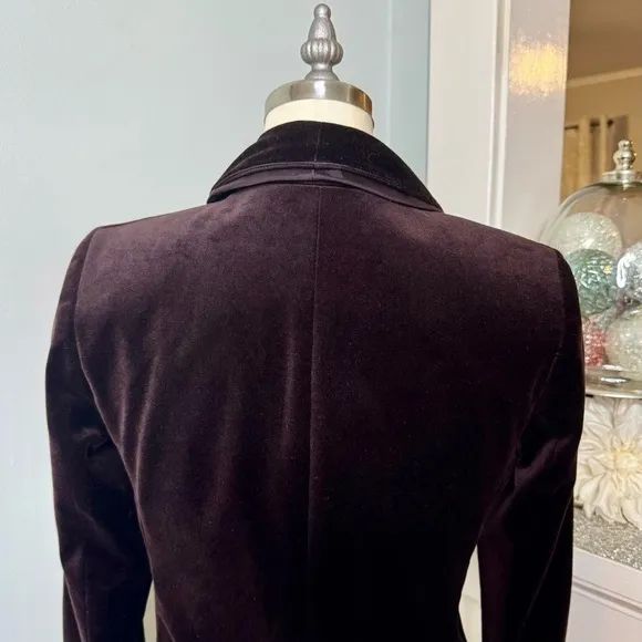 Ann Taylor LOFT Velvet Blazer Jacket One Button Size 0