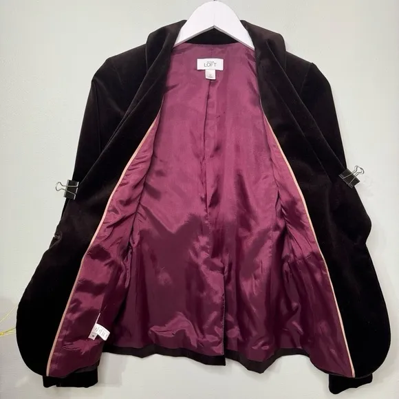 Ann Taylor LOFT Velvet Blazer Jacket One Button Size 0