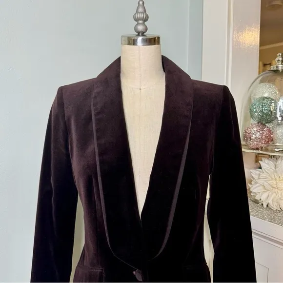 Ann Taylor LOFT Velvet Blazer Jacket One Button Size 0