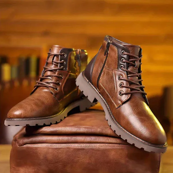 Anthony |  Rugged Leather Lace-Up Boots for Men