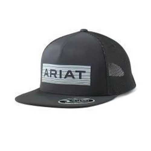 Ariat Black Flexfit 110 Ballcap with Grey Reflective Logo