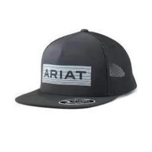 Ariat Black Flexfit 110 Ballcap with Grey Reflective Logo