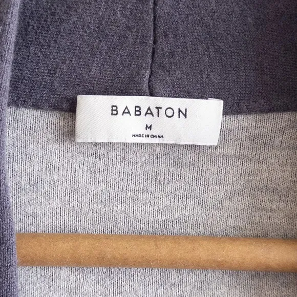 Aritzia Babaton Long Wool Cardigan Charcoal Gray with Pockets, Size Small