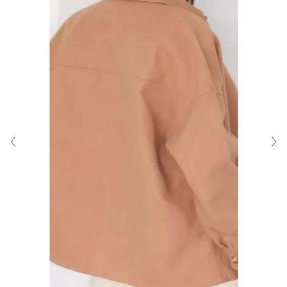 AVEC LES FILLES Tan Shacket Shirt Jacket