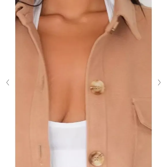 AVEC LES FILLES Tan Shacket Shirt Jacket