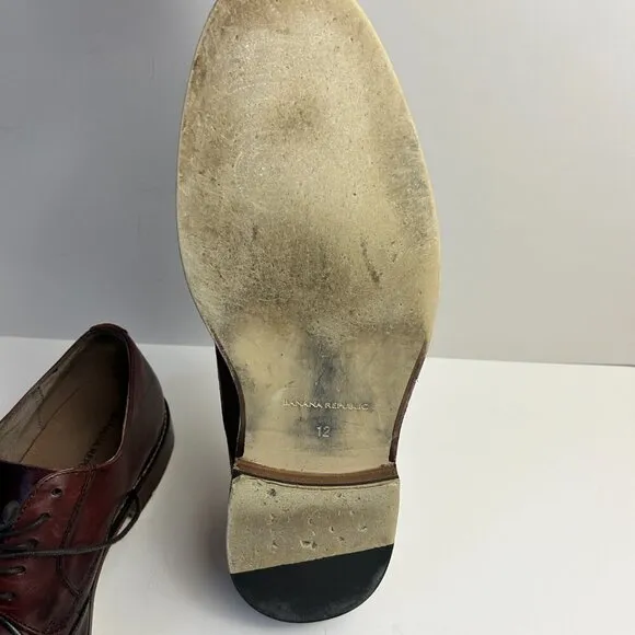 Banana Republic Shoes 12 Burgundy Digby Brogue Wingtip Oxford Dress Classic